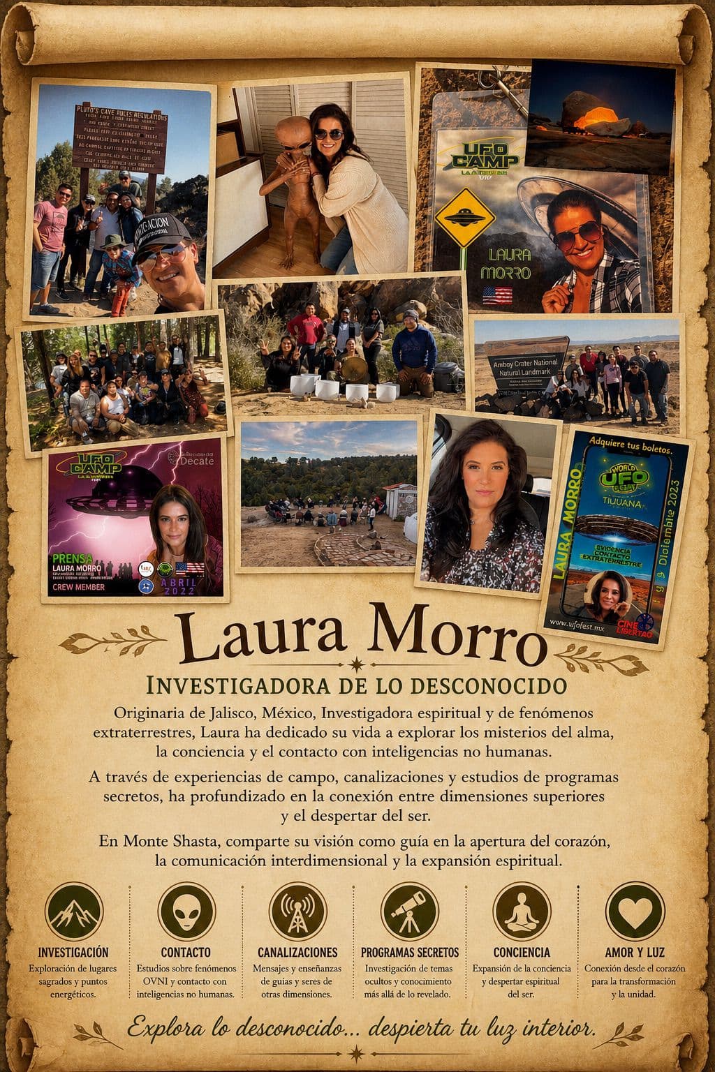 Collage biográfico de Laura Morro