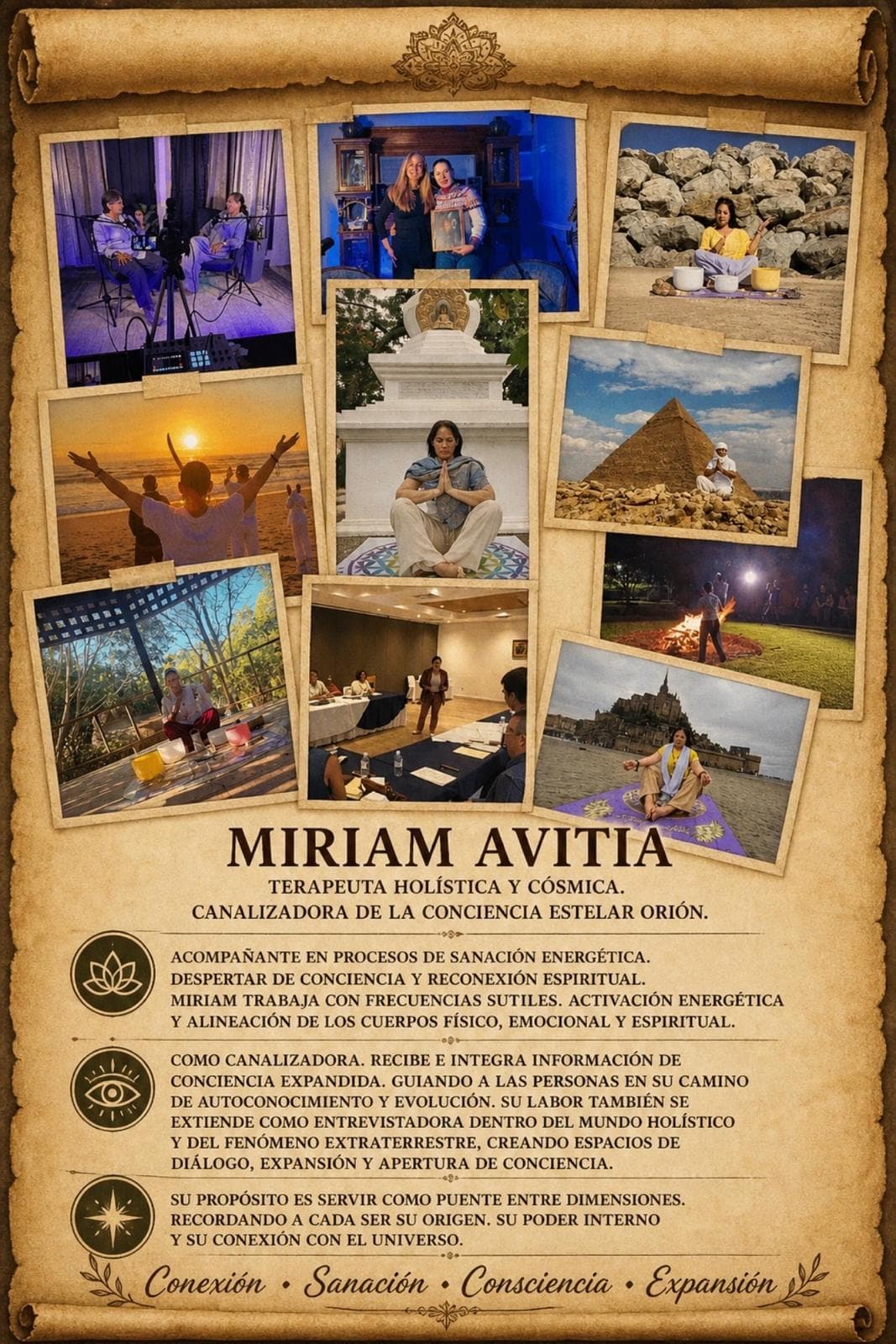 Collage biográfico de Miriam Avitia